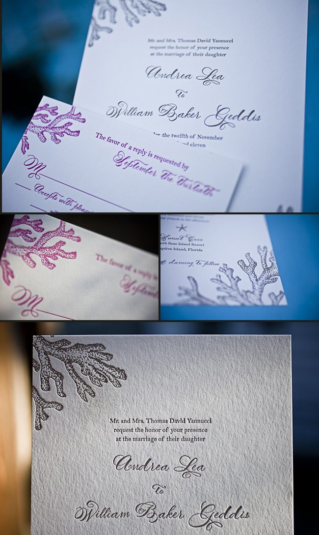 nautical letterpress wedding invitations
