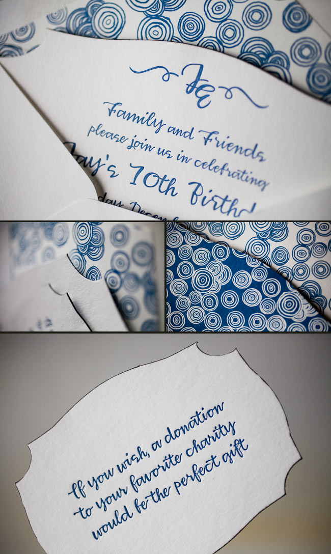 whimsical letterpress birthday invitations