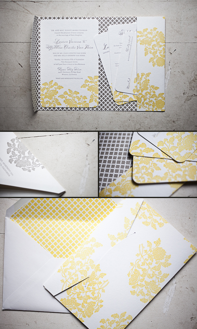 Rhon-Grid autumn vintage letterpress invitations