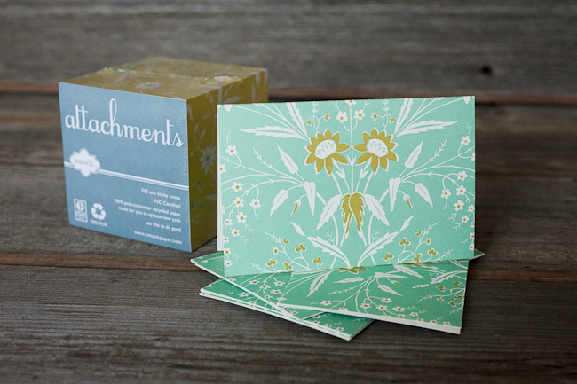 Thackthwaite attachment cube & note cards These lovely floral greeting cards pair perfectly with this cube of sticky notes -- a great gift for a stationery lover.