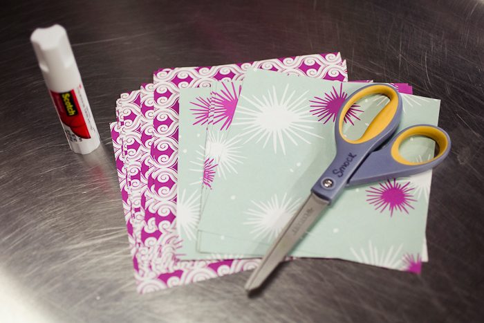 1-Garland-supplies DIY with Smock: holiday garland made with Smock's double-sided gift wrap