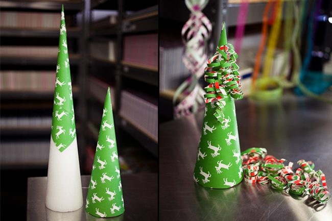 Smock Trees-step-2 A DIY craft project from Smock -- Christmas trees made with Smock's gift wrap
