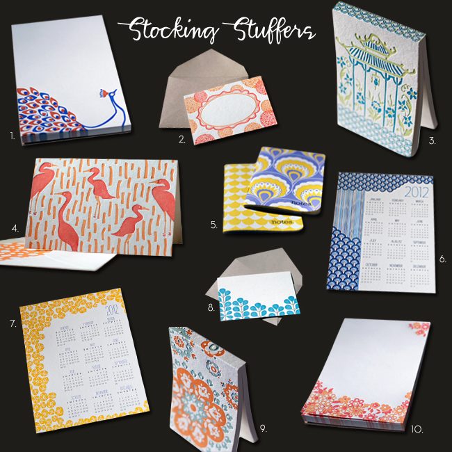 smock-stocking-stuffers Letterpress stationery stocking stuffer ideas from Smock for the holidays