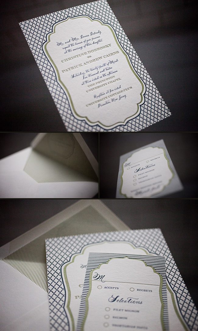 modern and sleek letterpress wedding invitations