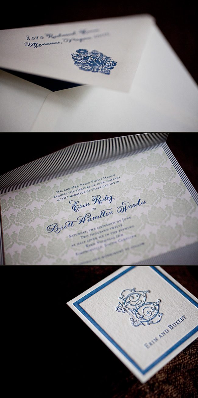 s-sutton-mint-navy elegant letterpress wedding invitations