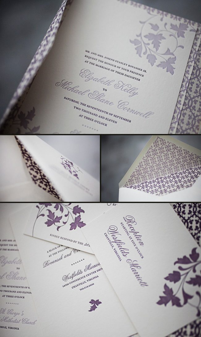elegant letterpress wedding invitations