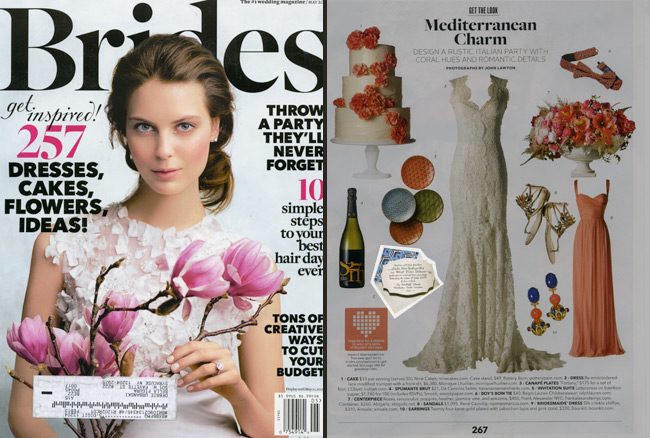 Brides-may 2012 Brides magazine featured a customization of Smock's die-cut, letterpress wedding invitation, Tallmossen, in their May issue