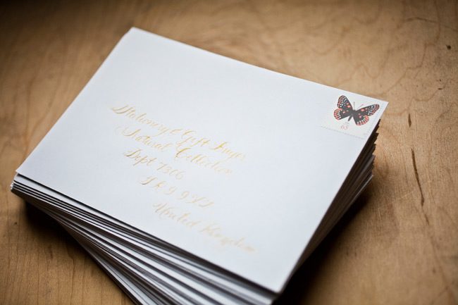 NSS Smock invites - hand calligraphed envelopes Smock's 2012 National Stationery Show invitation - complete with foil stamping and hand calligraphed envelopes