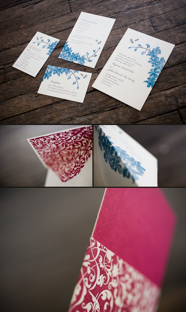 S_Custom_Peacock-Pewter custom letterpress wedding invitations