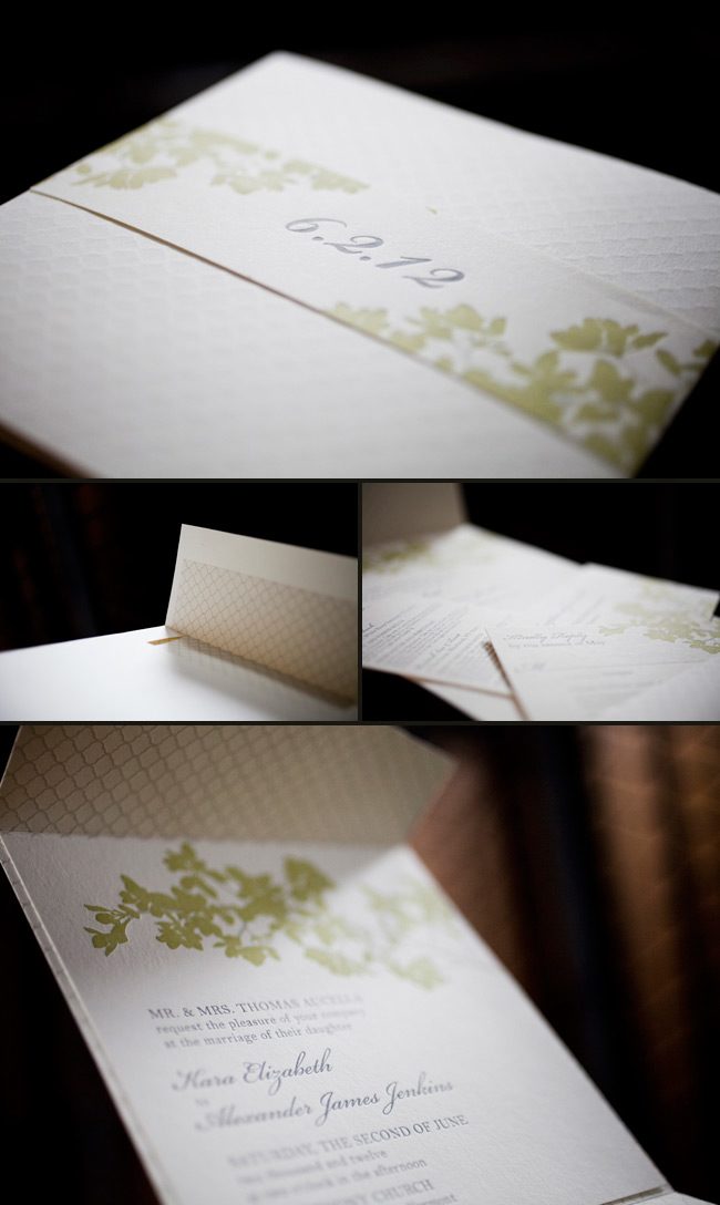 botanical letterpress wedding invitations