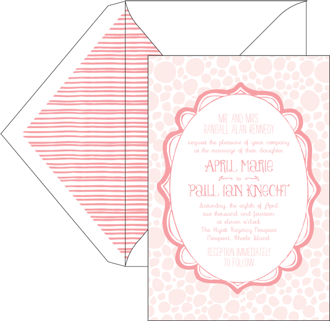 odin-invite2 A pretty customization of our Odin design in pink and whisper inks.The Odin letterpress invitation suite is on sale now through May 14.