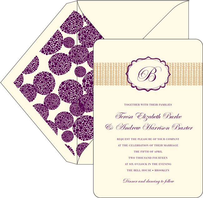 odin-invite4 An elegant customization of the Odin letterpress invitation. Odin Letterpress from Smock is on sale now through May 14.