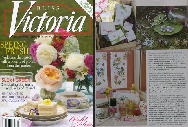 Victoria Magazine Smock spring 2012 Victoria magazine featured several products from Smock's everyday line, including their Fete and Veranda jotters and Picadilly notebook