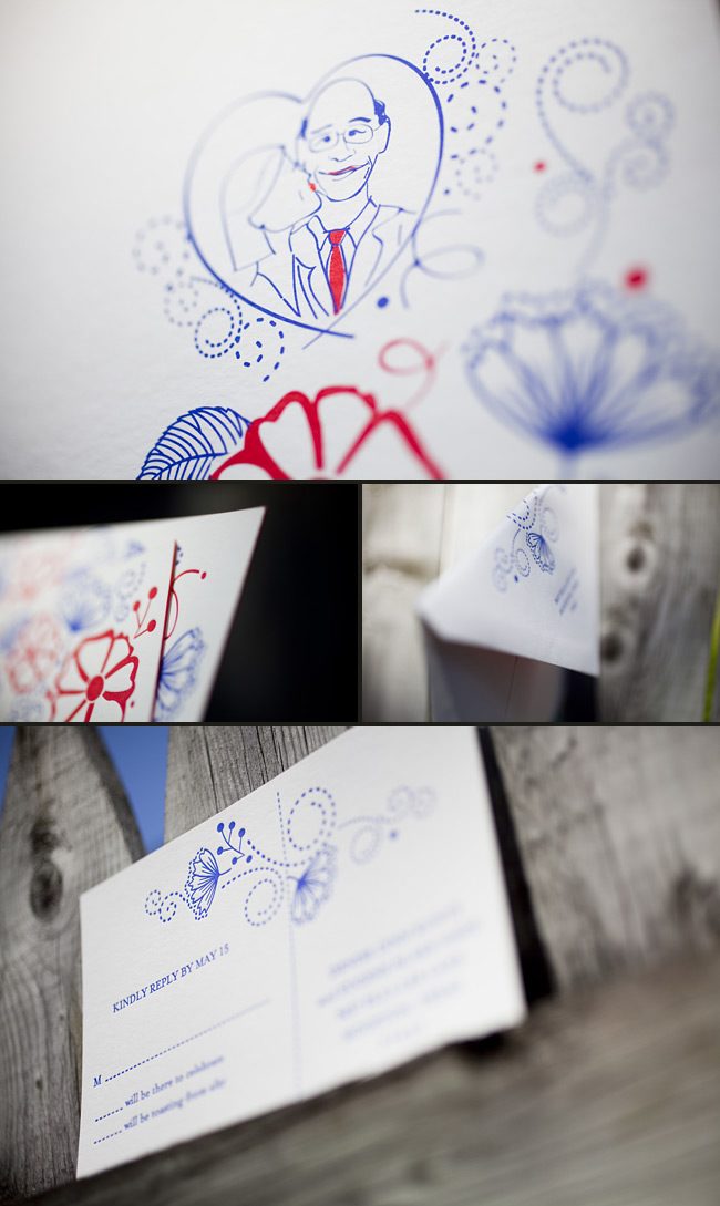 custom letterpress wedding invitations