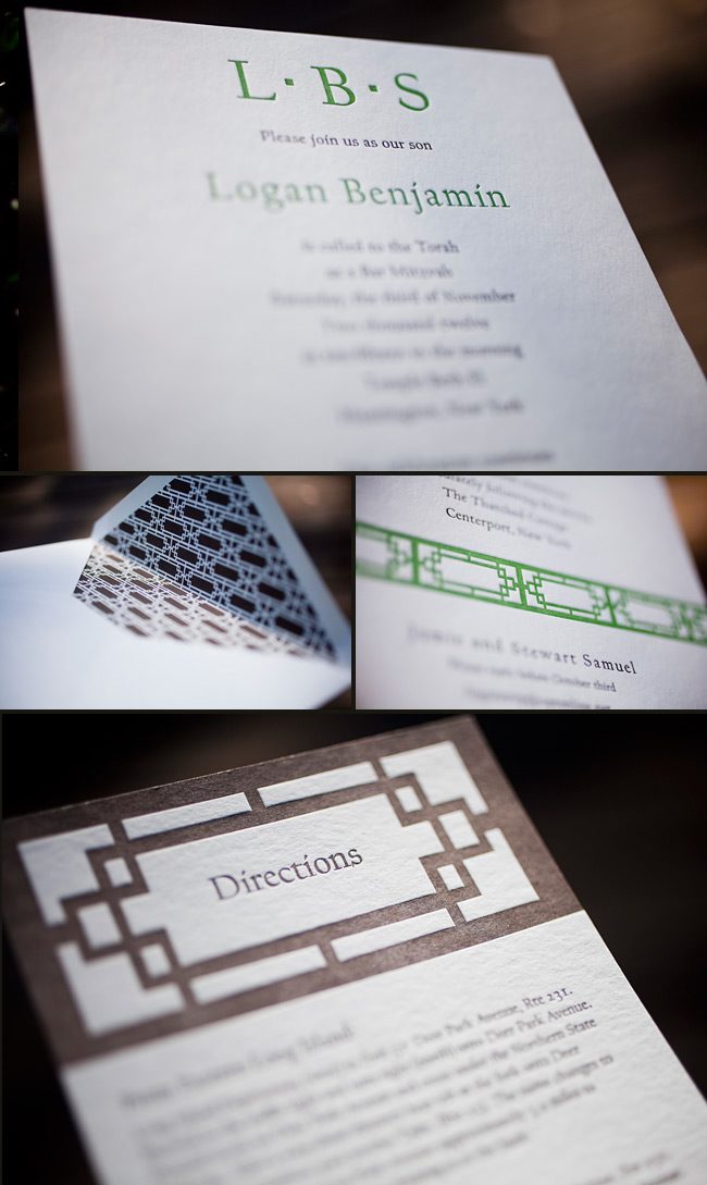 minimalistic letterpress bar mitzvah invitations