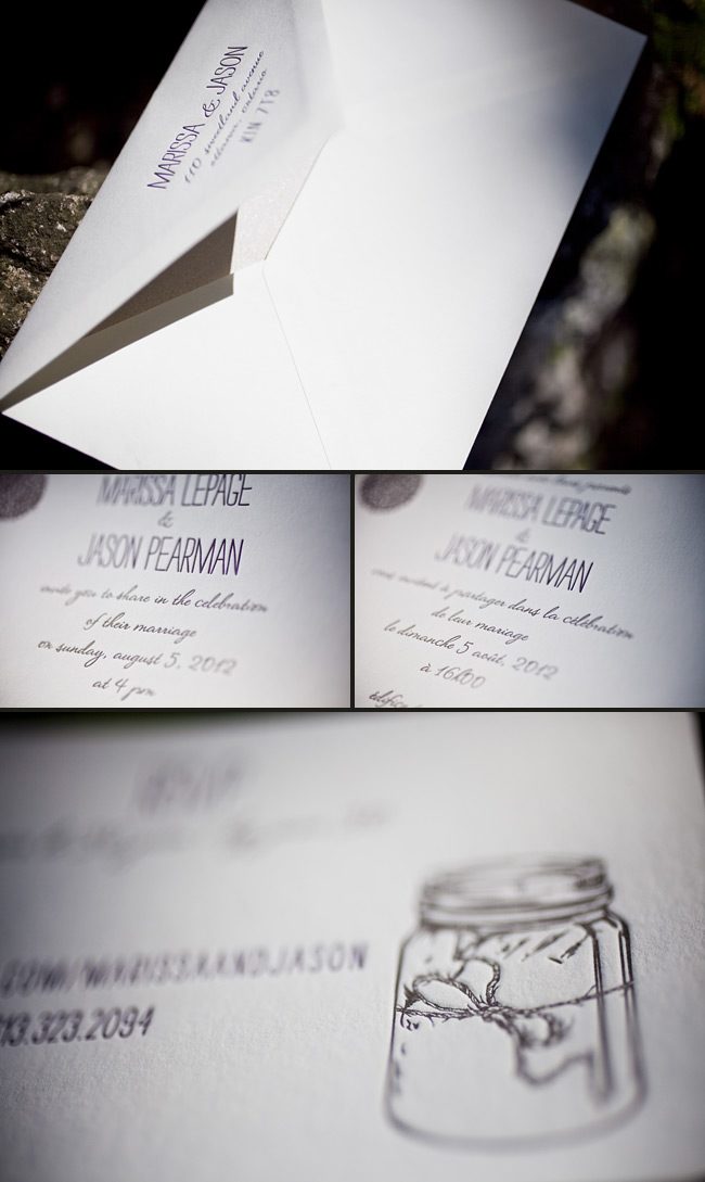S_Odin_Taupe-Eggplant whimsical letterpress wedding invitations