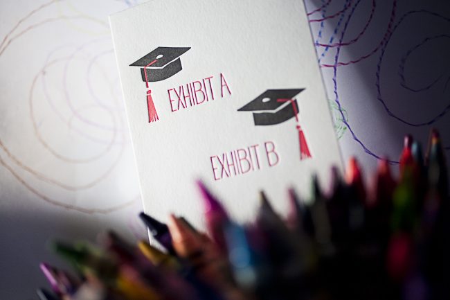 Graduation Hat letterpress card from Smock Letterpress graduation greeting card from Smock