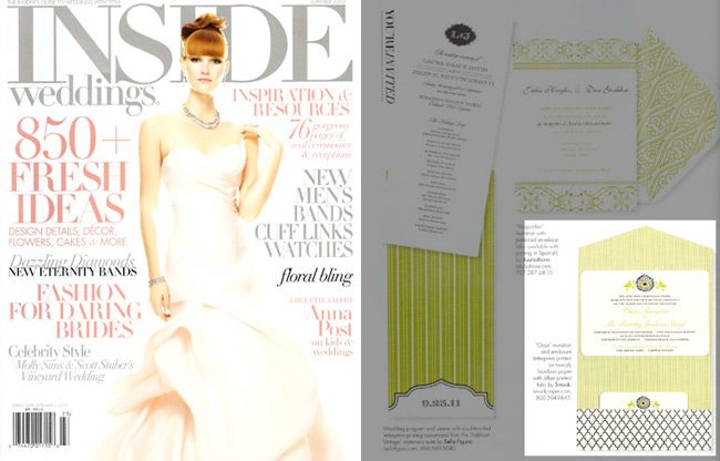 Inside_Weddings Letterpress wedding invitations from Smock were featured in the Summer 2012 issue of Inside Weddings
