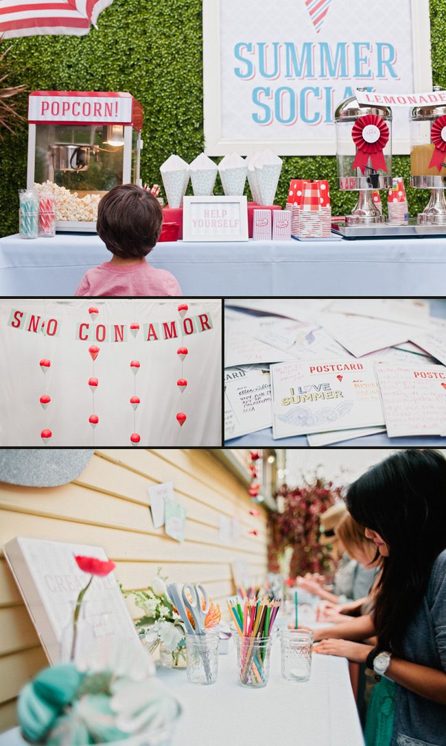 Paper postcards, yummy popcorn and sweet sno cones were enjoyed at the 2012 Urbanic Summer Social