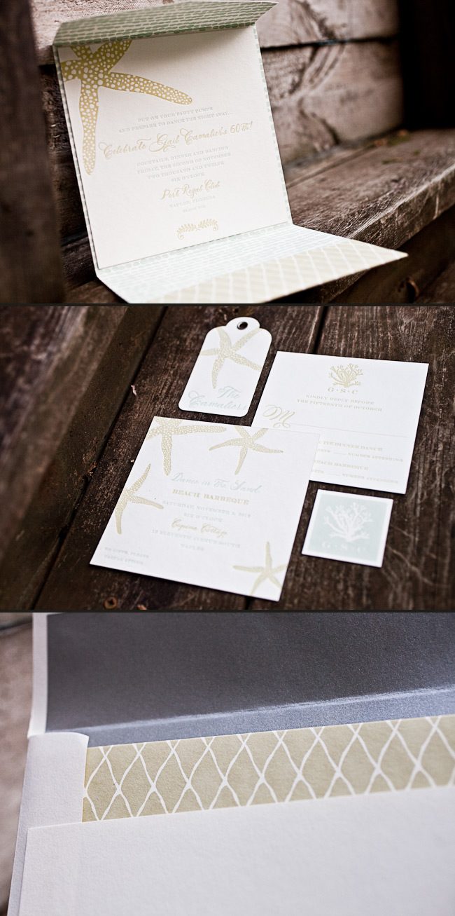 This is a customization of Smock's Walsh design. This nautical birthday invitation features both letterpress and offset printing