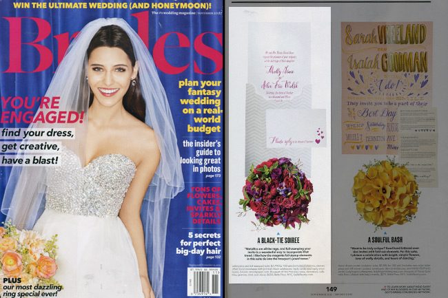 Brides Magazine featured Smock's Tatra customization, which showcases fuchsia shine foil stamping Smock's Tatra customization features fuchsia shine foil stamping and was featured in the November 2012 issue of Brides magazine
