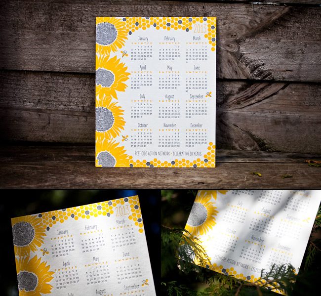 New Sunflower calendars from Smock are $10 each and benefit the Pesticide Action Network Smock's new Sunflower calendars are part of their Change the World series and 100% of profits benefit the Pesticide Action Network