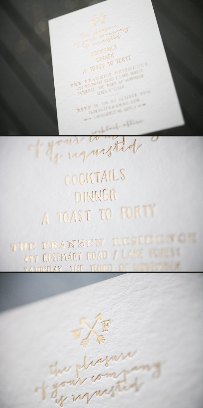 Custom foil birthday invitations Foil stamped birthday invitations paired with custom artwork