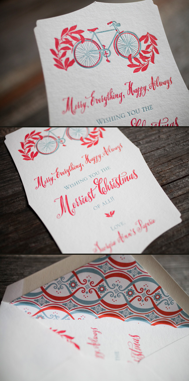 Eco friendly letterpress holiday cards