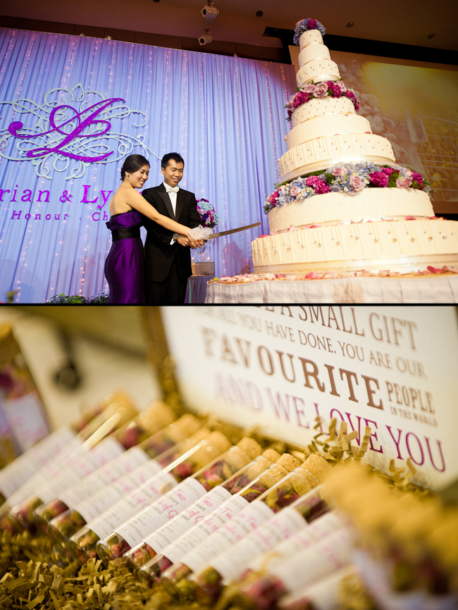 This real Smock wedding included a gigantic wedding cake, which towered over the couple! Elegant Smock wedding