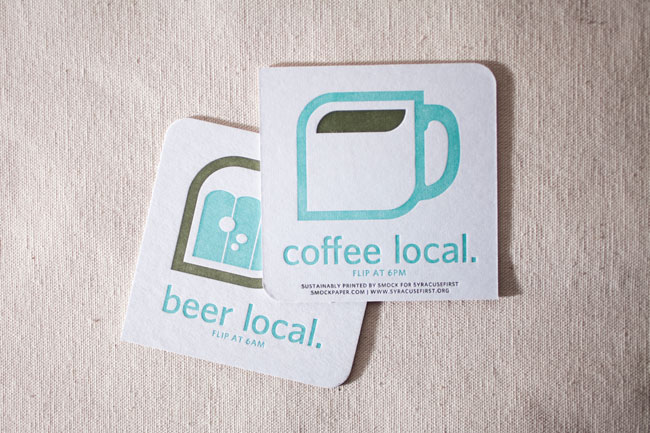 100% of the profits from Smock's Buy Local coasters benefit Syracuse First 100% of the profits from Smock's Buy Local coasters benefit Syracuse First. These coasters will be available at the Buy Local Bash