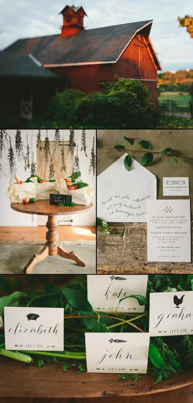 Eco-friendly wedding inspiration Rustic eco-friendly wedding inspiration shoot featuring letterpress stationery from Smock | Photography by Kate Ignatowski