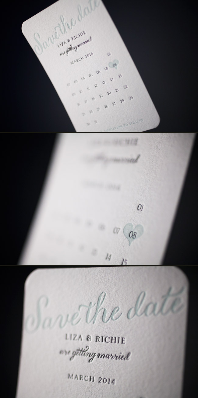 Chapman save the dates Petite letterpress save the dates from Smock