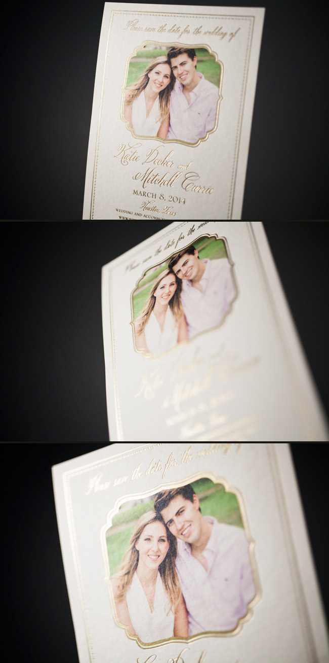 Smock save the dates Elegant foil stamped, photo save the dates from Smock