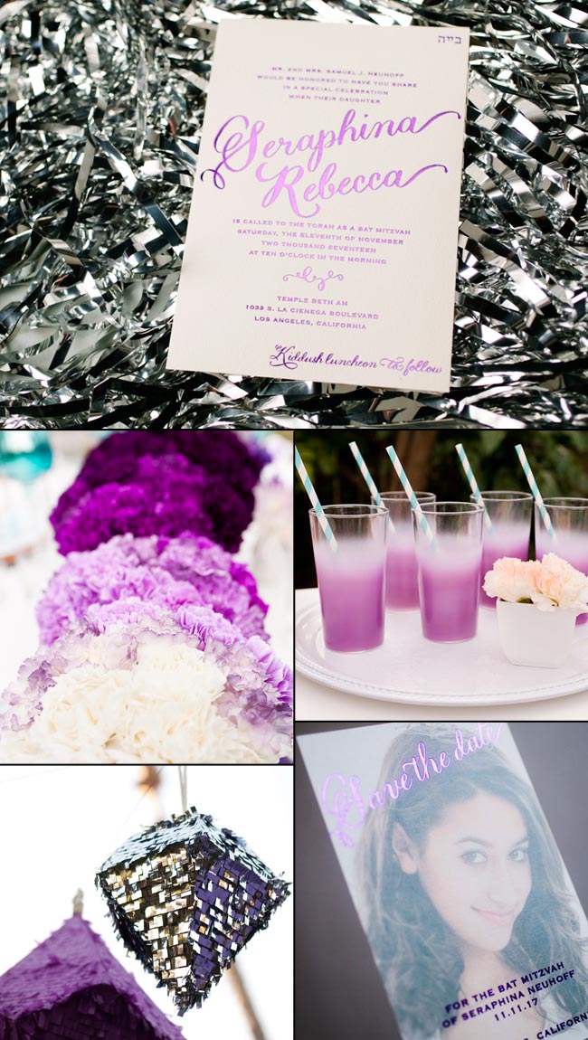Purple Bat Mitzvah Party Inspiration from Smock