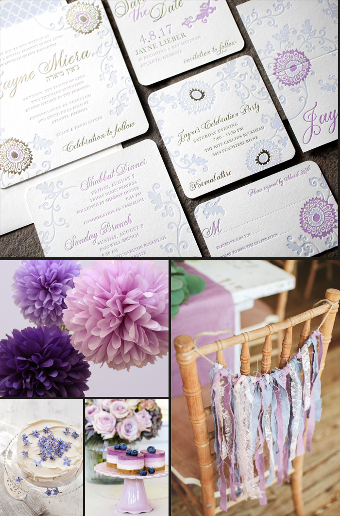 Elegant + feminine Finley Bat Mitzvah invitations + party inspiration from Smock