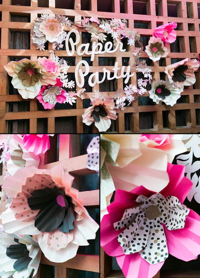 2014 Paper Party with giant Smock gift wrap flower decor