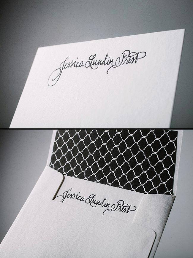 Custom letterpress printed social notes from Smock