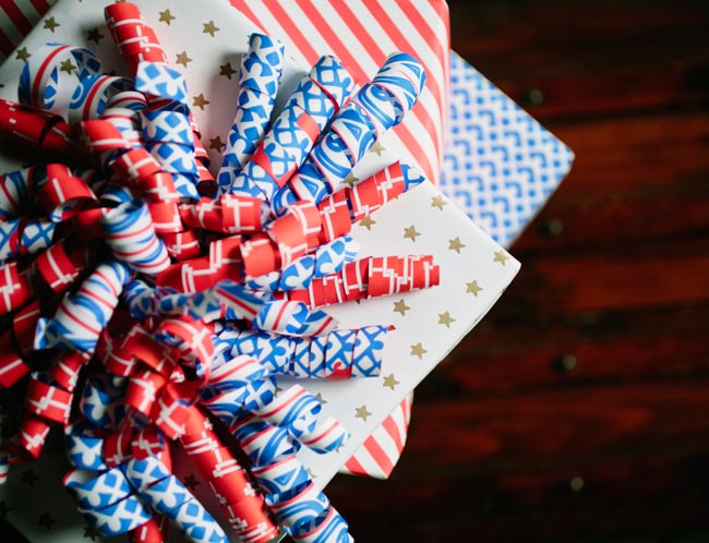 4th of July inspired gift wrap from Smock